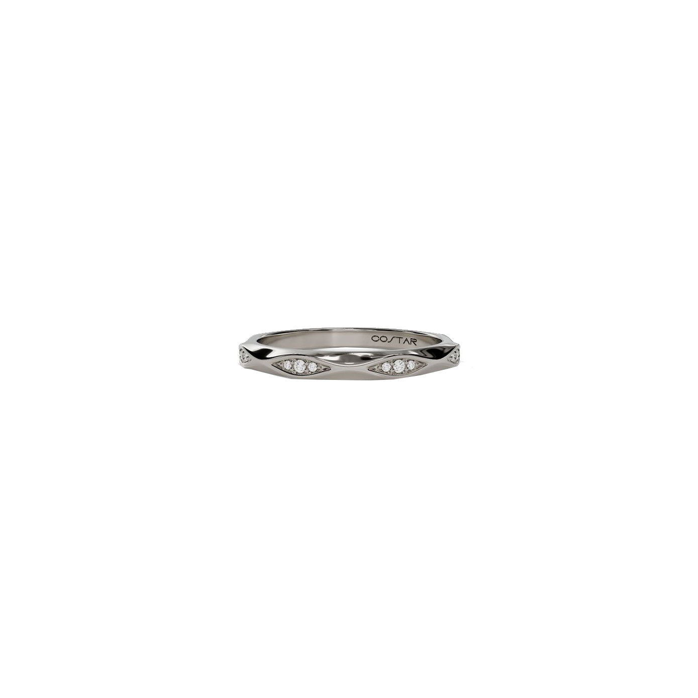 14 karat white gold ring with diamonds