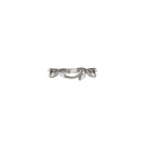 14 karat white gold marquise flower pattern ring
