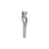 14 karat white gold marquise flower pattern ring