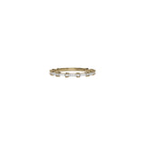 14 karat yellow gold ring with baguette and round diamonds