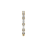 14 karat yellow gold ring with baguette and round diamonds