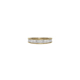 14 karat yellow gold channel set baguette diamond band