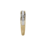 14 karat yellow gold channel set baguette diamond band