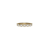 14 karat yellow gold ring with bezel set oval diamonds