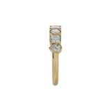 14 karat yellow gold ring with various shape diamonds