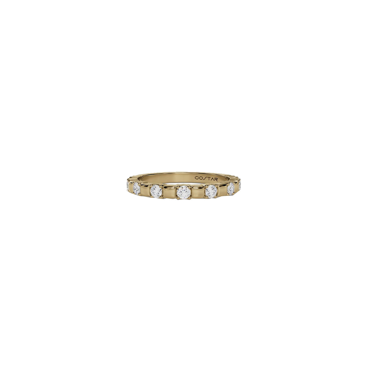 14 karat yellow gold diamond and gold accent ring