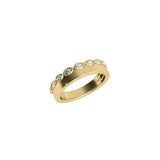 14 Karat Yellow Gold Band With Marquise Diamonds