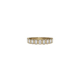 14 Karat Yellow Gold Bezel Band With Bezel set Emerald Cut diamonds