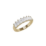 14 Karat Yellow Gold Share-Prong Band Radiant Diamonds
