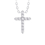 14 karat white gold diamond cross necklace
