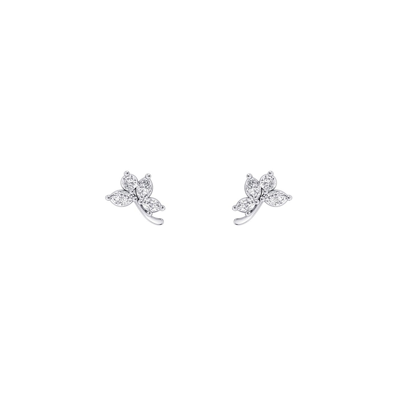 14 karat white gold diamond butterfly earrings