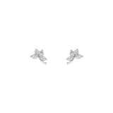 14 karat white gold diamond butterfly earrings