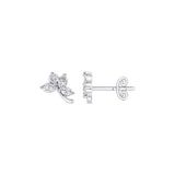14 karat white gold diamond butterfly earrings