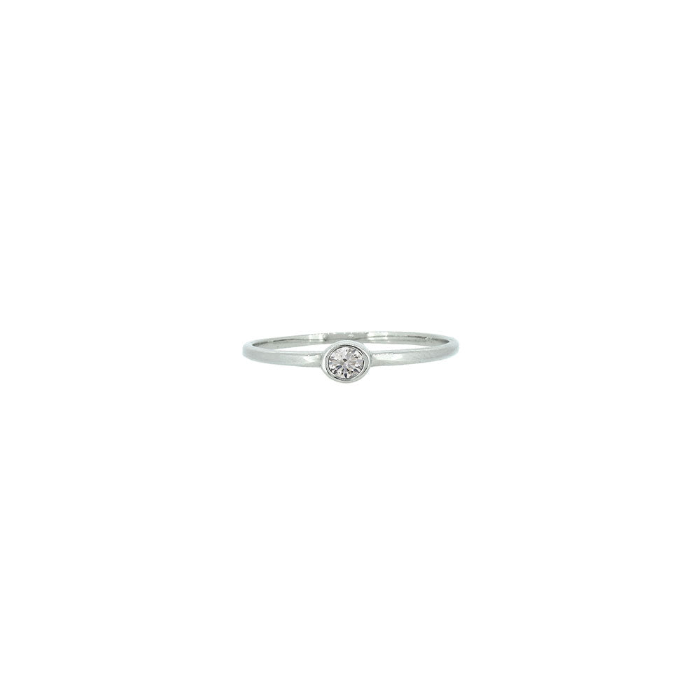 14 Karat White Gold Ring with Diamond