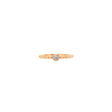 14 Karat Rose Gold beaded ring with Diamond