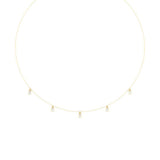 14 karat yellow gold diamond drop station necklace