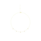 14 karat yellow gold diamond drop station necklace