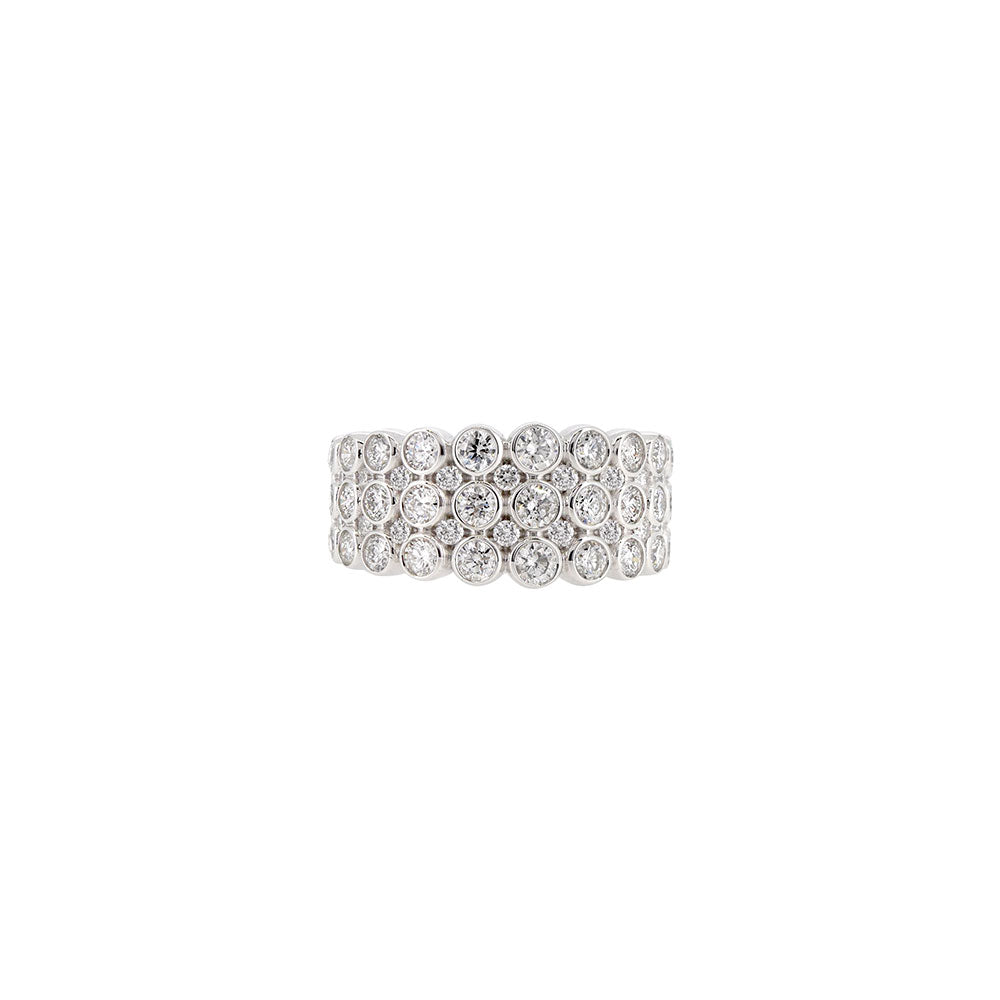 14 Karat White Gold Bezel Bubble Band with Diamonds