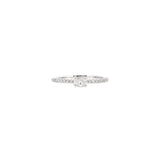 14 Karat White Gold Band with Oval and Round Diamonds
