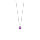 14 karat white gold amethyst and diamond necklace