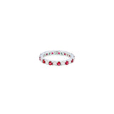18 Karat White Gold Eternity Band With Rubies and Diamonds
