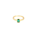 14 Karat Yellow Gold Bezel Set Emerald ring