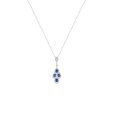 18 Karat White Gold Chandelier Necklace With Sapphires and diamonds
