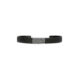Sterling Silver Textured Black Rhodium TALIA cuff with Diamonds