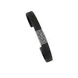 Sterling Silver Textured Black Rhodium TALIA cuff with Diamonds