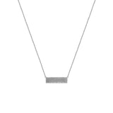 14 Karat White Gold Halo Frame Necklace With Diamonds