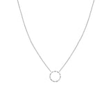 14 Karat White Gold Halo Necklace With Diamonds