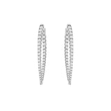 14 Karat White Gold In & Out Marquise Shaped Earrings With Diamonds