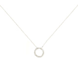 14 Karat White Gold Double Halo Necklace With Diamonds