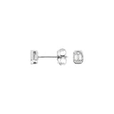 14 Karat White Gold  Bezel Stud Earrings With Diamonds