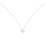 14 Karat White Gold Clover Necklace With Diamonds