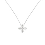 14 Karat White Gold Clover Necklace With Diamonds