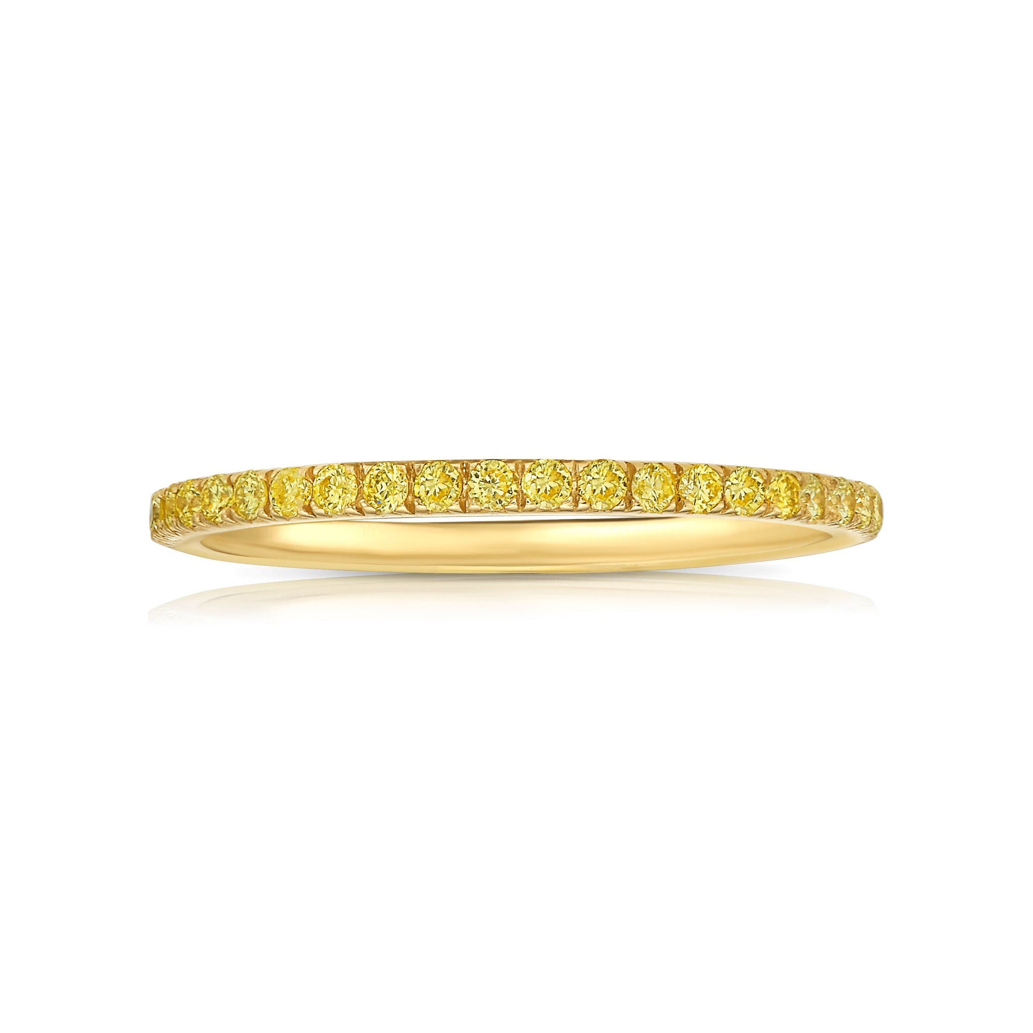 Yellow Fancy round diamonds eternity band with VS-SI clarity.