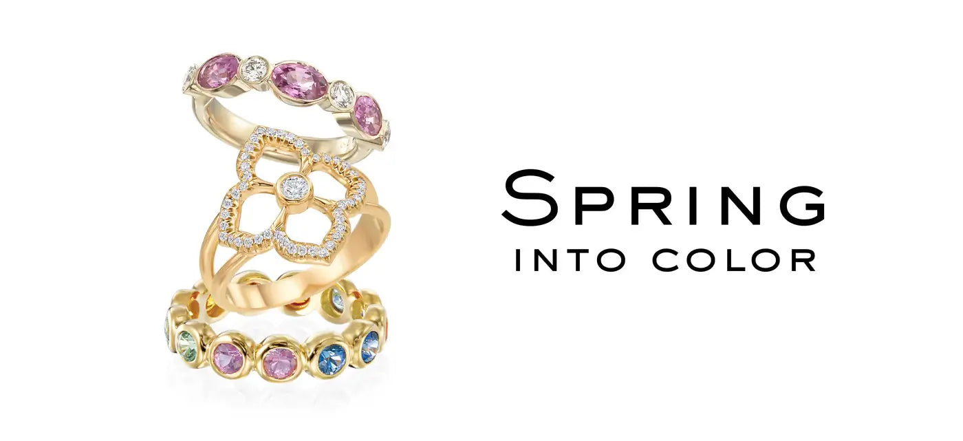 Brightly colored rings representing the lively and colorful essence of springtime