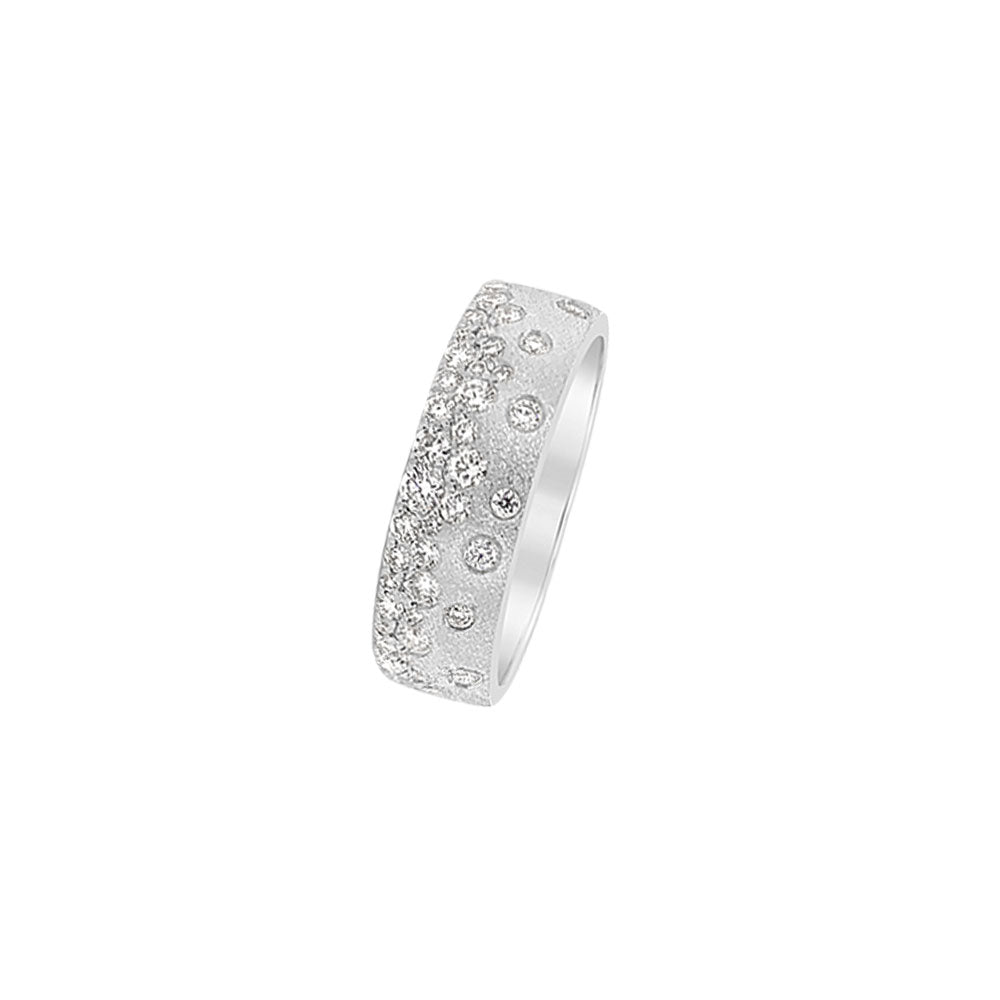 14 Karat White Gold Confetti Diamond Band