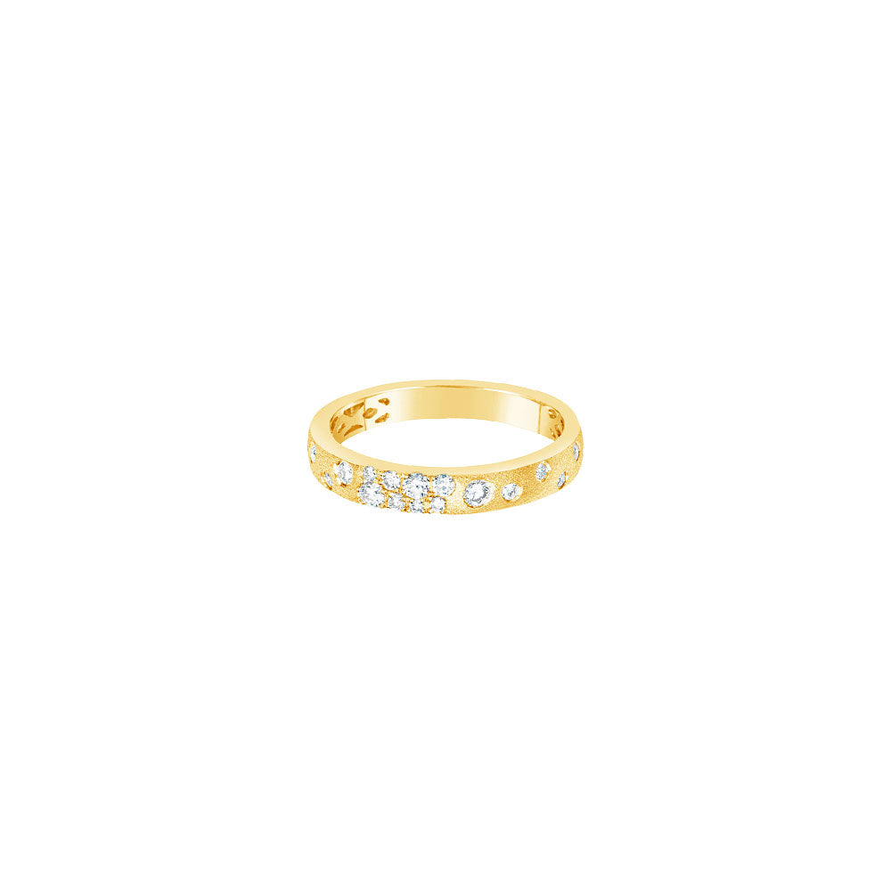 14 Karat Yellow Gold Confetti Band with Round Diamonds