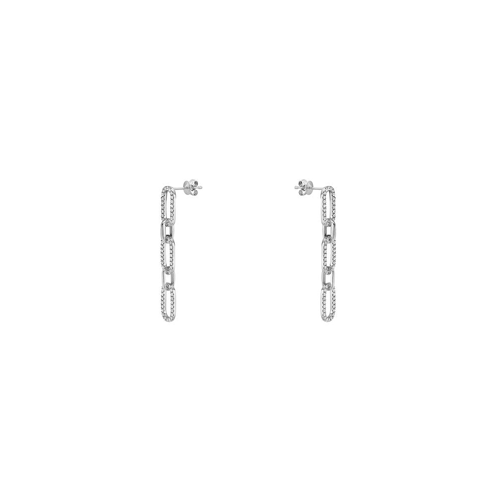 18 Karat Yellow Gold Paperclip Diamond drop earrings