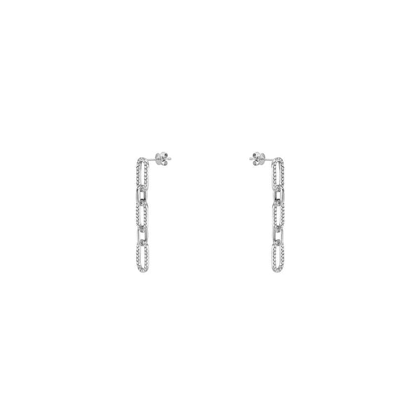 18 Karat Yellow Gold Paperclip Diamond drop earrings