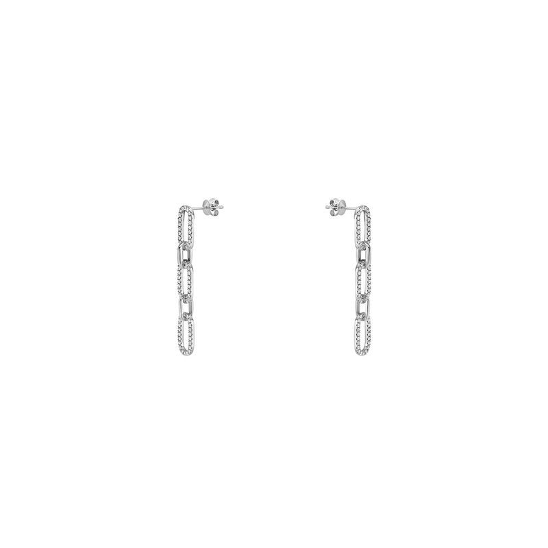 18 Karat Yellow Gold Paperclip Diamond drop earrings