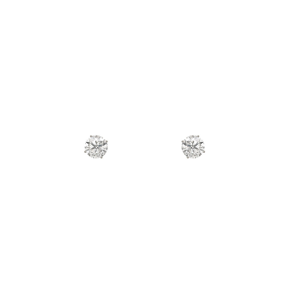 14 Karat White Gold Diamond Stud Earrings