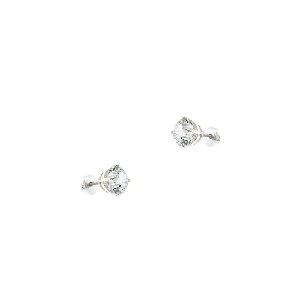 14 Karat White Gold Diamond Stud Earrings