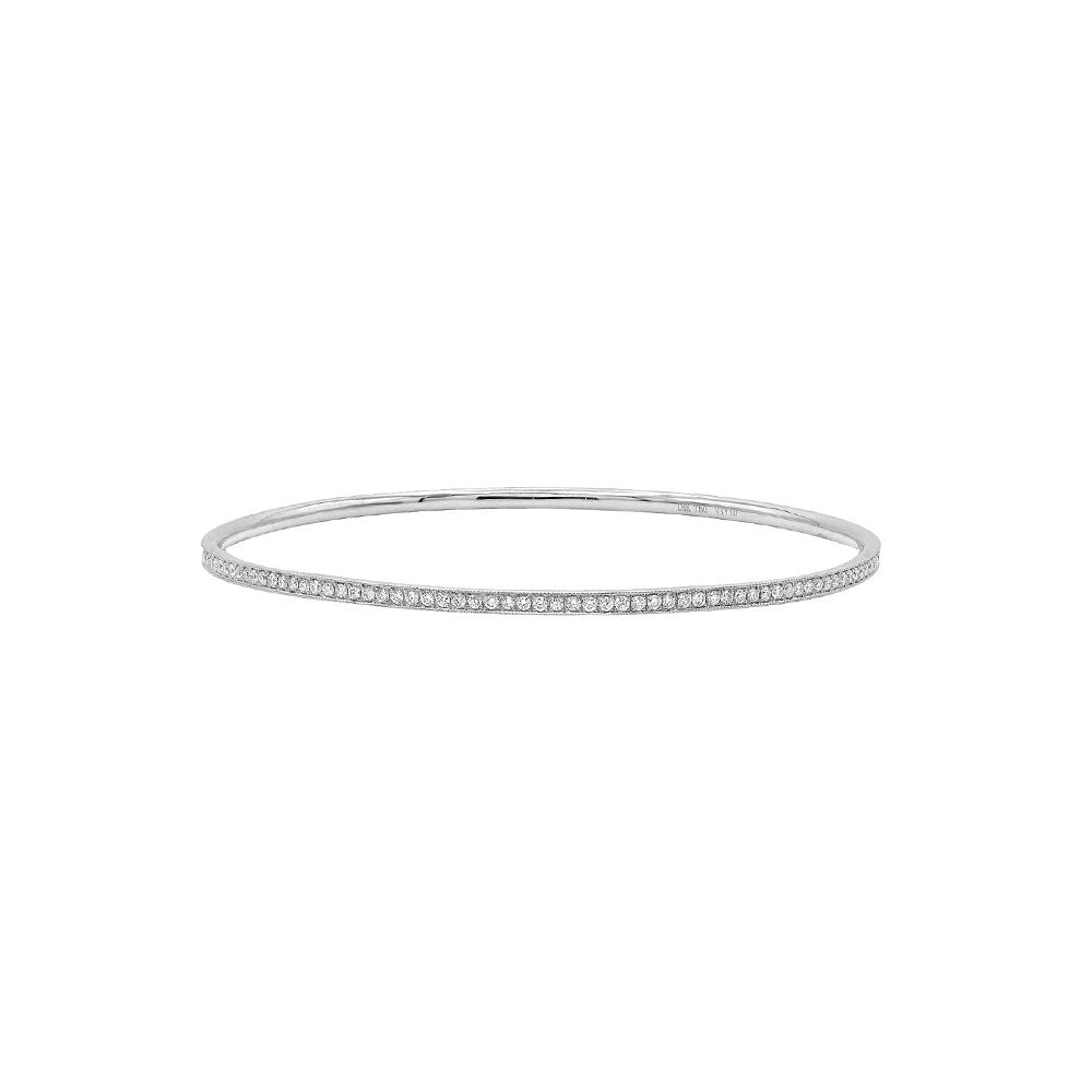 18 Karat White Gold Bangle Bracelet with Diamonds