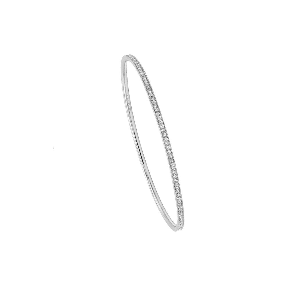 18 Karat White Gold Bangle Bracelet with Diamonds