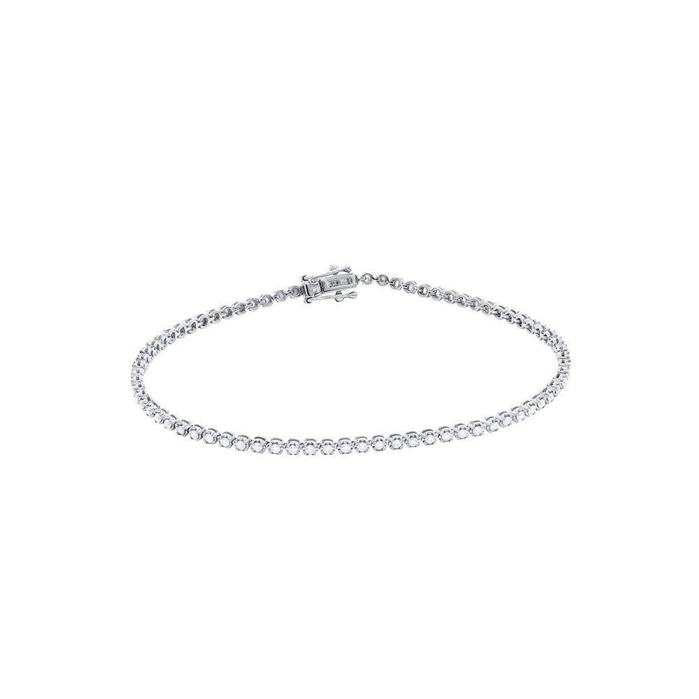 18 Karat White Gold Tennis Bracelet with Diamonds