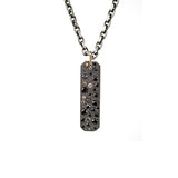 Sterling Silver CARLA Bar Pendant with Scattered Black and Champagne Diamonds