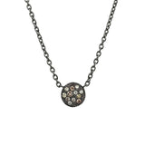Sterling Silver CARMELA Necklace with Scattered White and CHampagne Diamonds